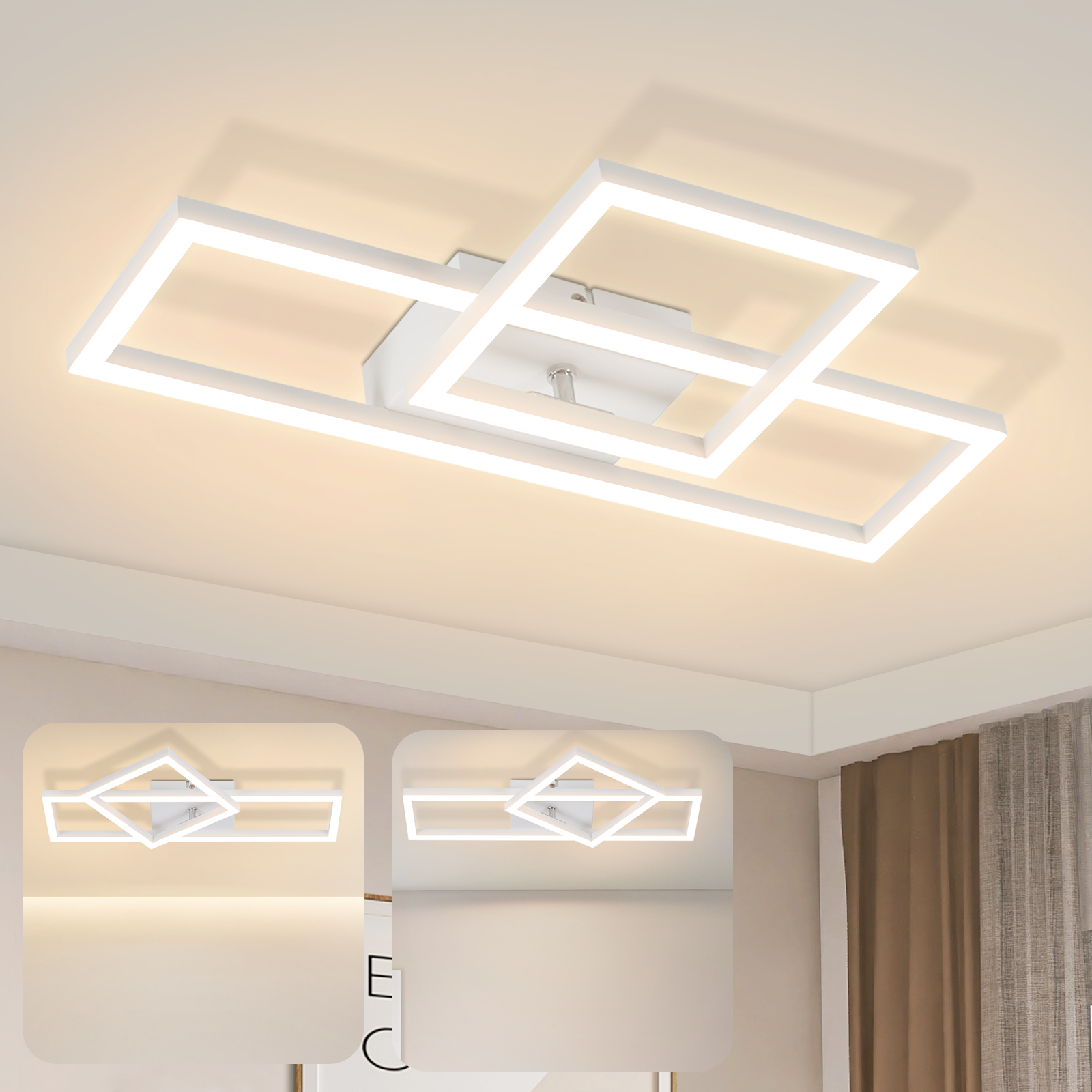 NETTLIFE LED - kattovalaisin, 20 W, neliönmuotoinen valkoinen