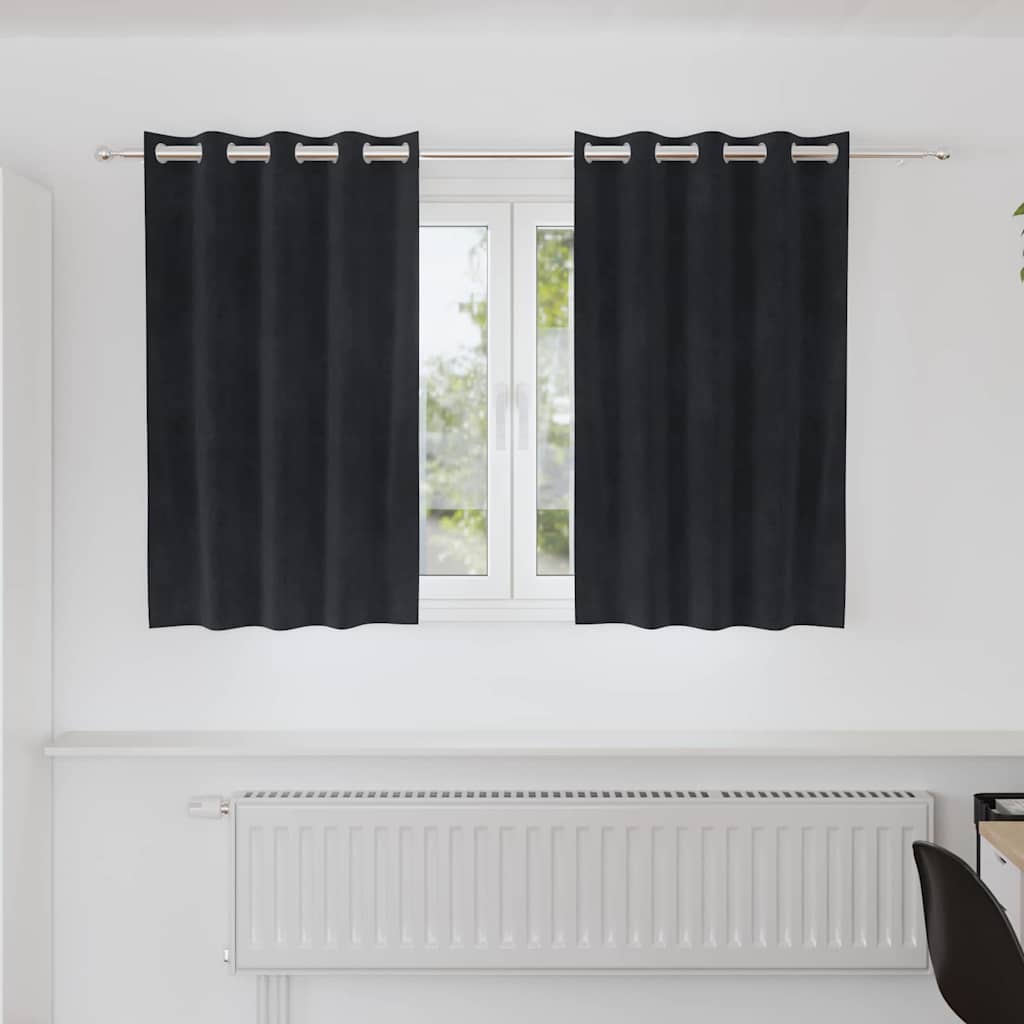 vidaXL Verhot 2 kpl Musta 140 x 140 cm Sametti