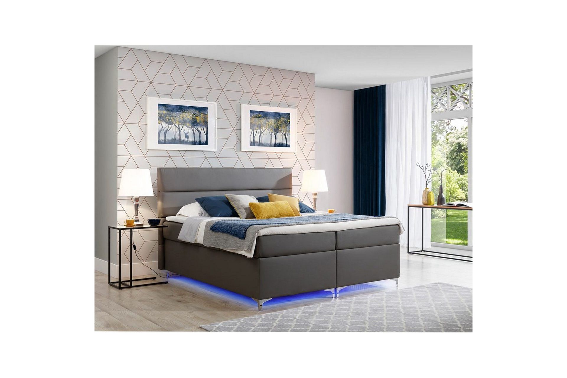 Runkopatja Eltap Amadeo LED-valoilla Soft 29 Harmaa 140x200 cm